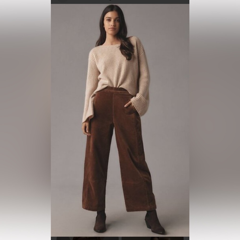 Anthropologie Chocolate Brown Cropped Pants